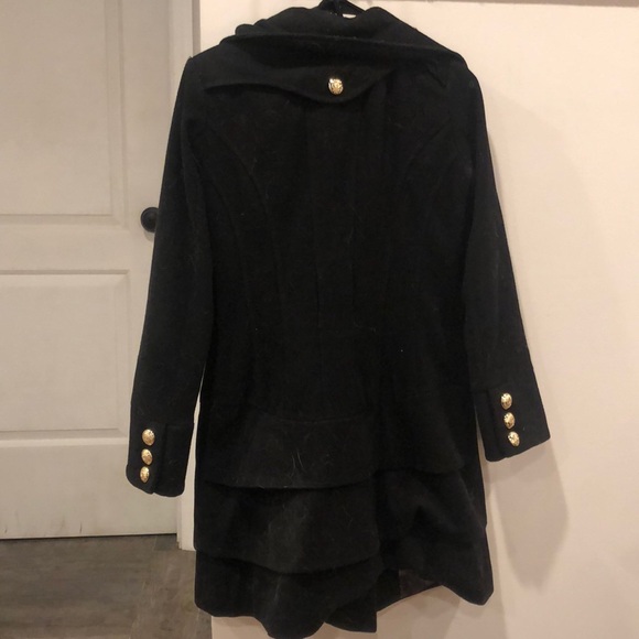 Guess Black & Gold Wool Coat - Picture 2 of 3
